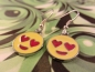 Preview: Smile Ohrringe Gesicht silberfarbe gelb Herz Liebe